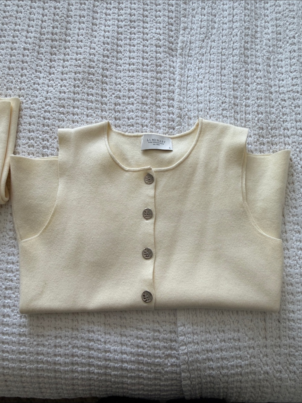 Luminary Cream Knit Button-Front Shell & Pant Set - Picture 11 of 12